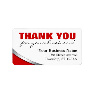 Étiquettes Red Bold "Merci pour votre entreprise"