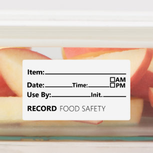 Étiquettes Registre des dates de sécurité alimentaire