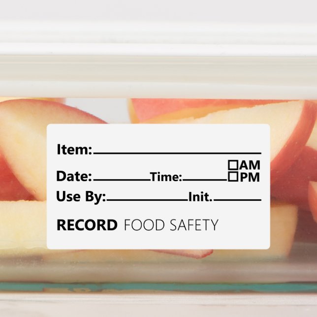 Étiquettes Registre des dates de sécurité alimentaire (Apposé)