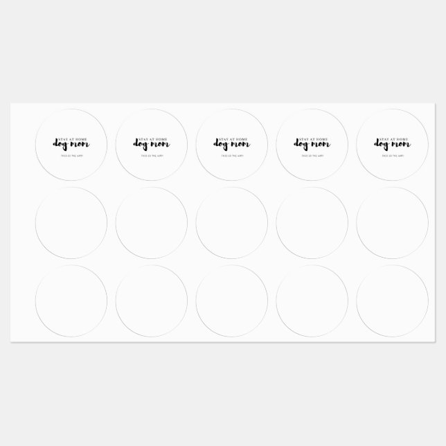 Étiquettes Restez à la maison Voici comment Chien Maman Carte (Feuille)