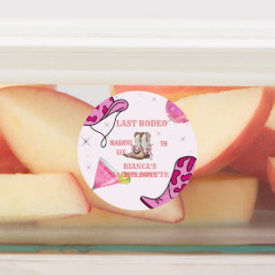 Étiquettes Retro Dernier Rodeo Cowgirl Western Bachelorette