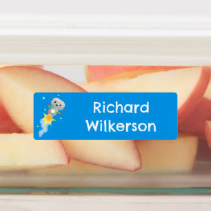 Étiquettes Robot mignon volant dans l'espace dessin animé per