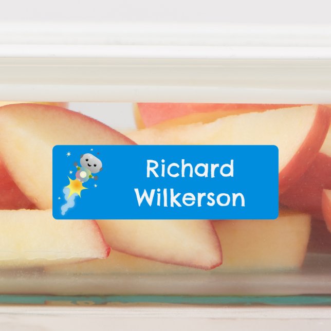 Étiquettes Robot mignon volant dans l'espace dessin animé per (Apposé)