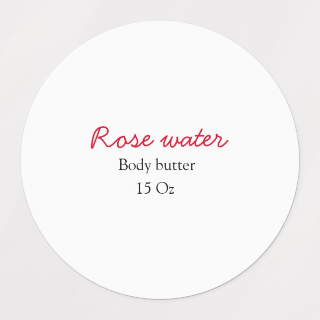 Étiquettes Rose body butter add your text name custom weight  (Design 1)