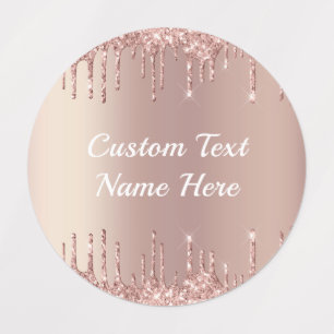 Étiquettes Rose Gold Blush Parties scintillant Drivers Your T