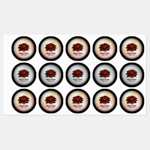 Étiquettes Rose rouge Mariage gothique Pêche personnalisée