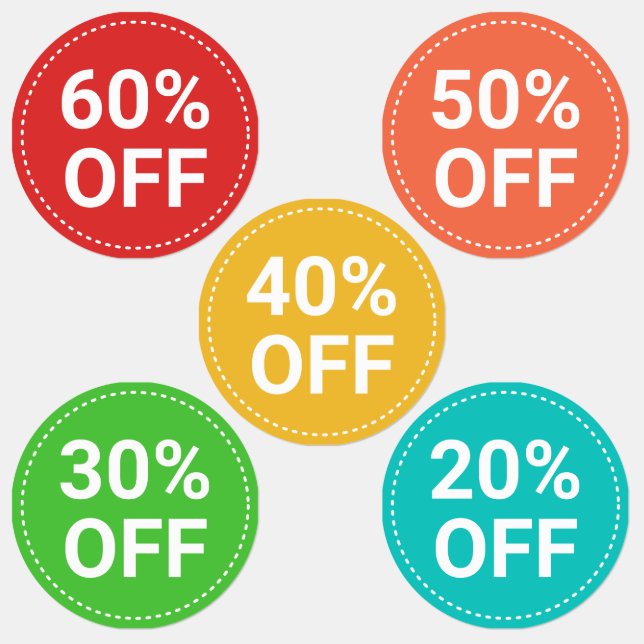 Étiquettes Rouge Jaune Vert Petites entreprises Ventes 60% de (Groupe)