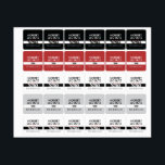 Étiquettes Round Square Washable Clothing ID Red, Black, Gray<br><div class="desc">Red,  Black,  White,  and Gray washable clothing sticker with JBHS VMA logo. Customize name and phone number.</div>