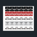 Étiquettes Round Square Washable Clothing ID Red, Black, Gray<br><div class="desc">Red,  Black,  White,  and Gray washable clothing sticker with JBHS VMA logo. Customize name and phone number.</div>