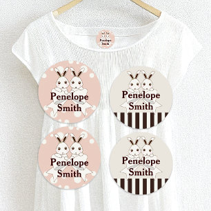 Étiquettes Ruban et mignonette lapin jumeau vêtement fille