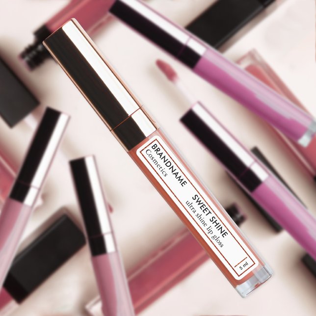 Étiquettes Rust Orange Parties scintillant Bordure Lip Tint G (Créateur téléchargé)