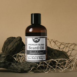 Étiquettes Rustiques D'Huile De Barbe De Bois Avec