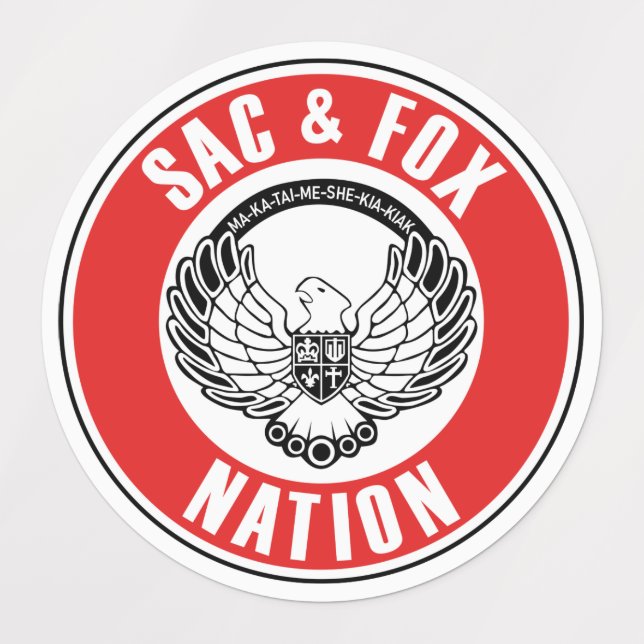 Étiquettes sac renard drapeau américain indigène usa symbole  (Design 3)