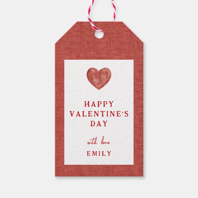 Étiquettes Saint-Valentin Simplement Joyeux Cœur R (Devant)