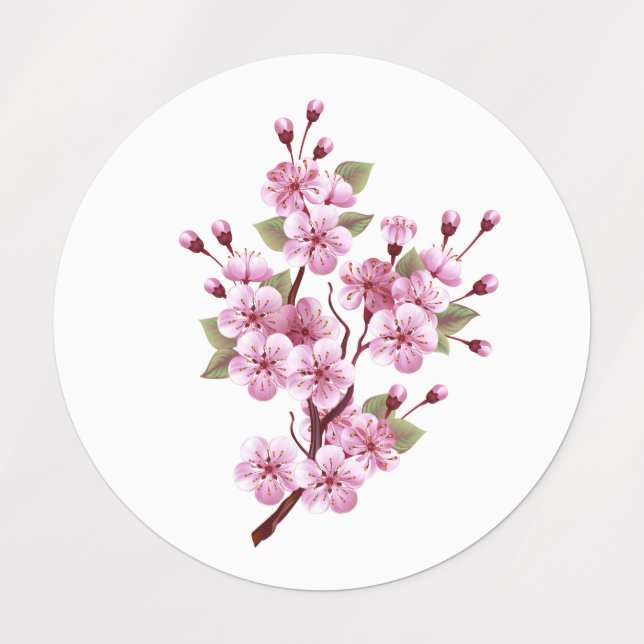 Étiquettes Sakura rose sur la peinture Arrière - plan (Design 1)