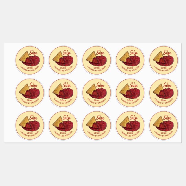 Étiquettes Salsa De Tomate Chaude Maison Canning De La Maison (Feuille)