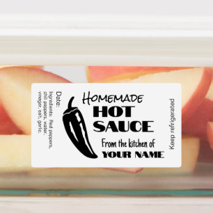 Étiquettes Sauce chaude personnalisée fait maison noir et bla