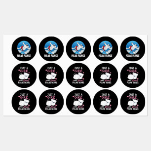 Étiquettes Sauts de glace Polaire Plongée Funny Ours Polaire