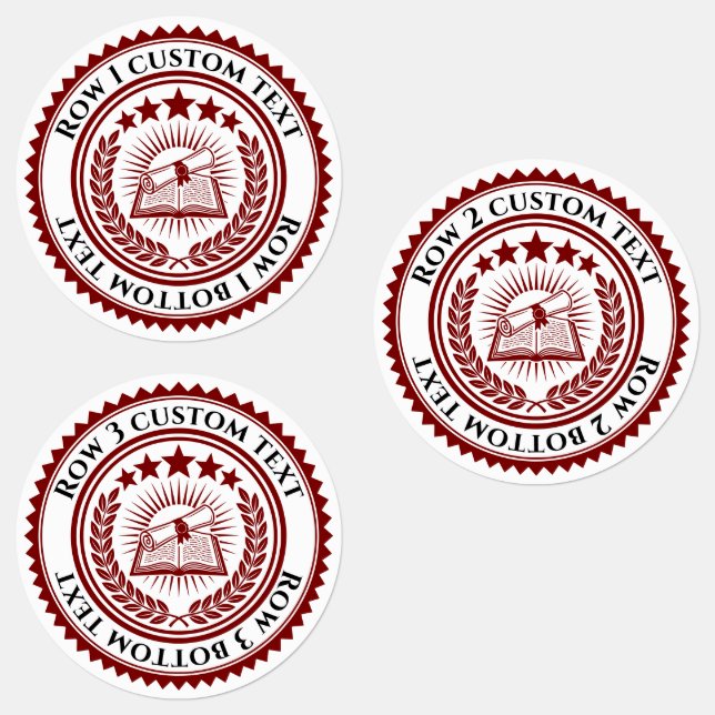 Étiquettes Sceau de certificat de couleur et de texte 3D modi (Groupe)