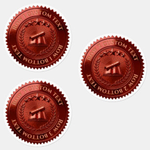 Étiquettes Sceau de certificat en feuille rouge 3D modifiable