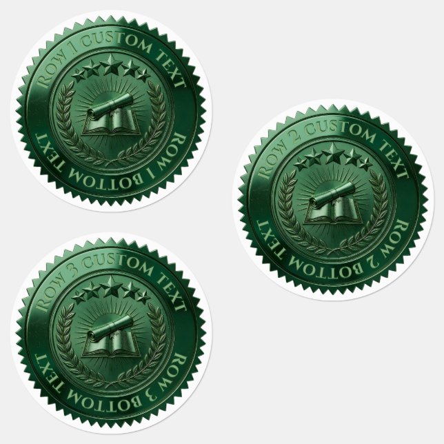 Étiquettes Sceau de certificat en feuille verte 3D modifiable (Groupe)