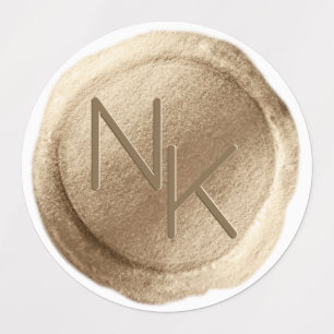 Étiquettes Sceau de cire à huile jaune Mariage initial Monogr