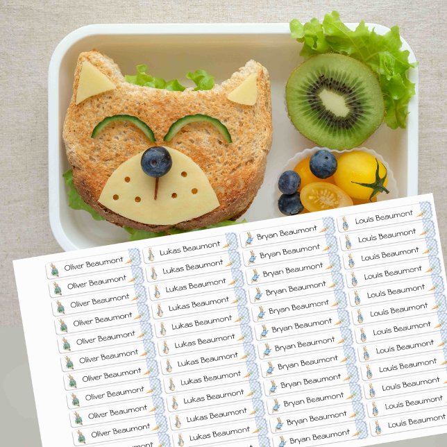 Étiquettes School Peter Rabbit Rectangle Waterproof Label  (kids lunch box labels)