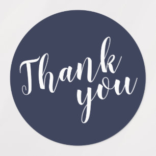 Étiquettes Script moderne Marine Blue Wedding Favor Merci