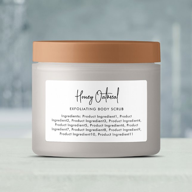 Étiquettes Script moderne minimaliste Liste d'ingrédients (Créateur téléchargé)