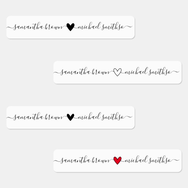 Étiquettes Signature d'amour Nom Cœur (Groupe)
