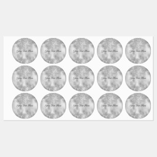 Étiquettes Silver Glitter Look