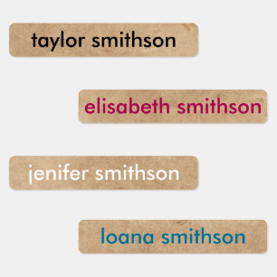 Étiquettes Simple Différentes Couleurs Base Ajouter Votre Nom