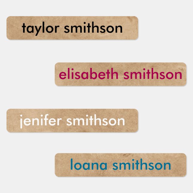 Étiquettes Simple Différentes Couleurs Base Ajouter Votre Nom (Groupe)