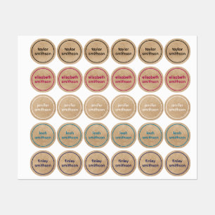 Étiquettes Simple Différentes Couleurs Base Ajouter Votre Nom