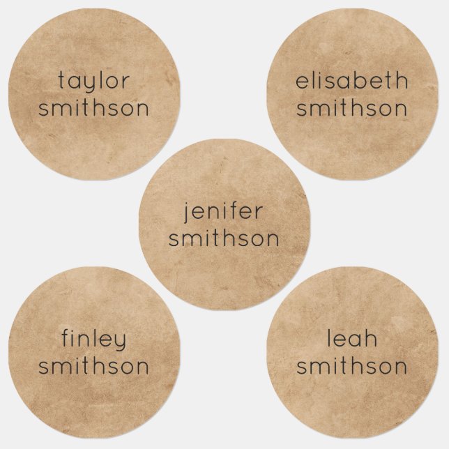 Étiquettes Simple Elegant Genre Neutre Ajouter Votre Nom Écol (Groupe)