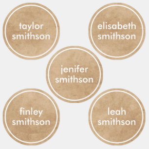 Étiquettes Simple Elegant Genre Neutre Ajouter Votre Nom Écol