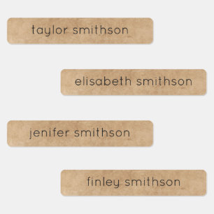 Étiquettes Simple Elegant Taupe Ajouter Votre Nom Vêtements &