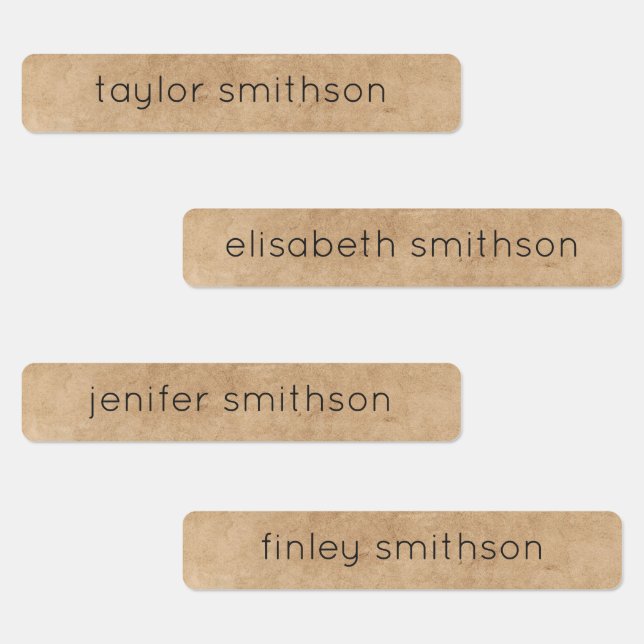 Étiquettes Simple Elegant Taupe Ajouter Votre Nom Vêtements & (Groupe)