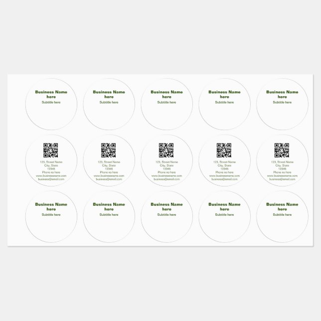 Étiquettes simple entreprise ajouter votre nom texte q r code (Feuille)