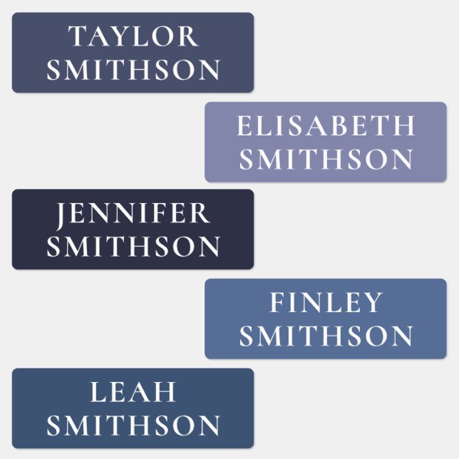 Étiquettes Simple Minimal Purple Blue Ajouter Votre Nom École (Groupe)