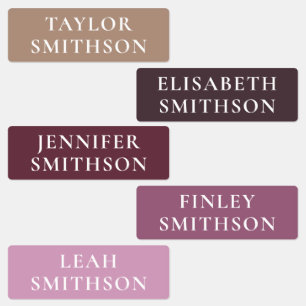 Étiquettes Simple Minimal Purple & Tan Ajouter Votre Nom Écol