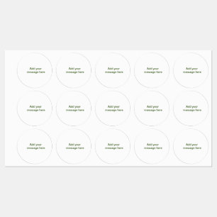 Étiquettes Simple minimal vert ajoutez votre texte nom photo