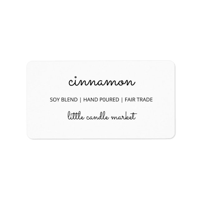 Étiquettes simples à bougie blanche (Devant)