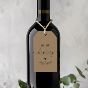 Étiquettes Sip Sip Hourra, Étiquette de cadeau de