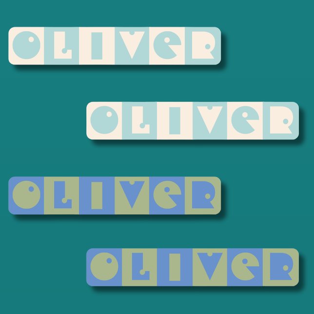 Étiquettes Six 6 lettres nom garçon rectangulaire fer Patch (Créateur téléchargé)