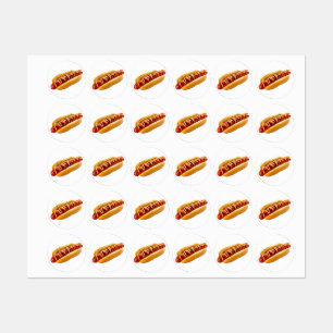 Étiquettes SlipperyJoe's hot dog ambiance estivale BBQ niché 