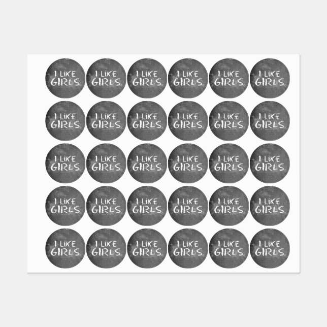 Étiquettes SlipperyJoe's I Like Girls sale tableau noir t (Feuille)