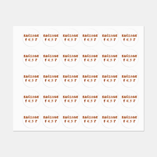 Étiquettes SlipperyJoe's saucisse fest mots longue viande jut (Feuille)