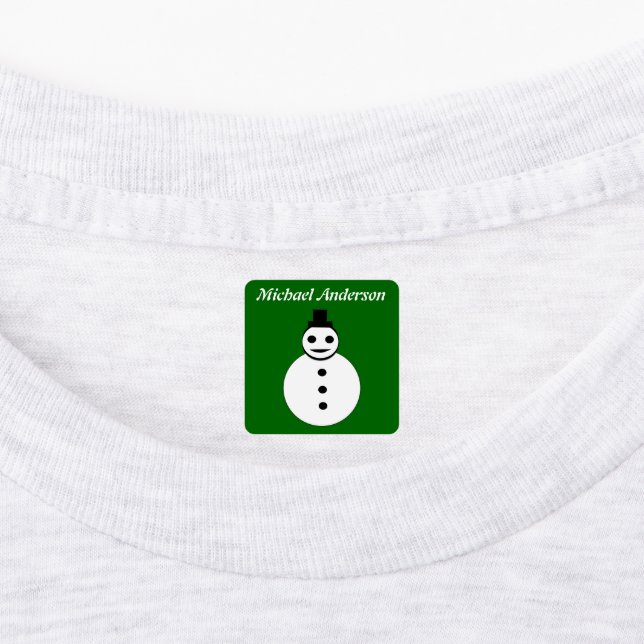 Étiquettes Smiling Noël Snowman Custom (Apposé)