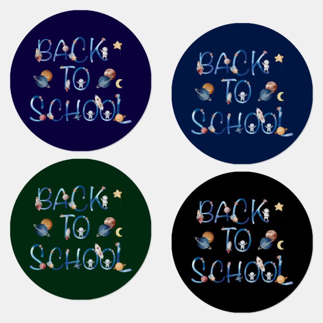 Étiquettes Space, back to school (Groupe)